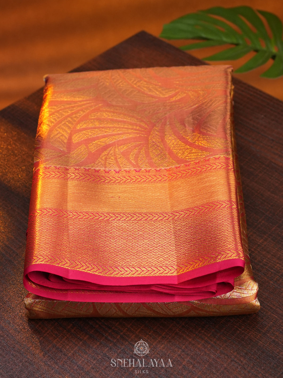 Rose Pink Kanjivaram Silk Saree