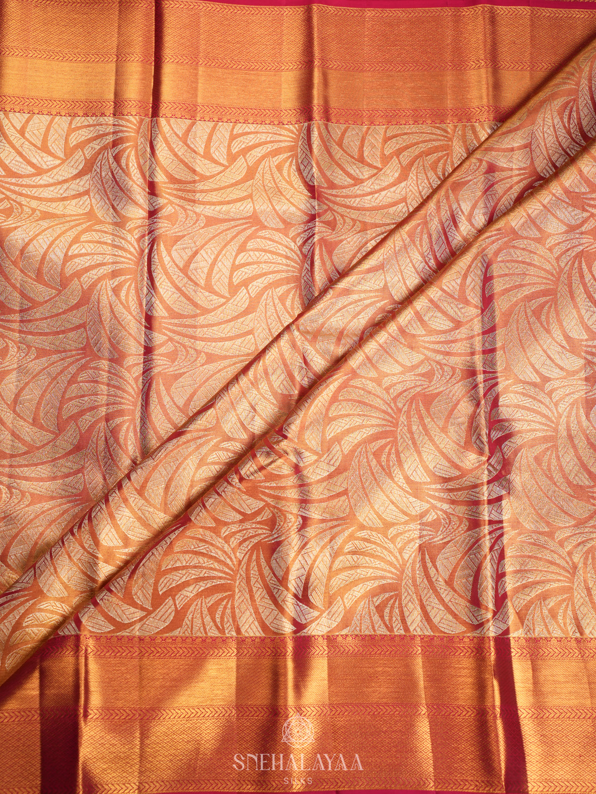 Rose Pink Kanjivaram Silk Saree
