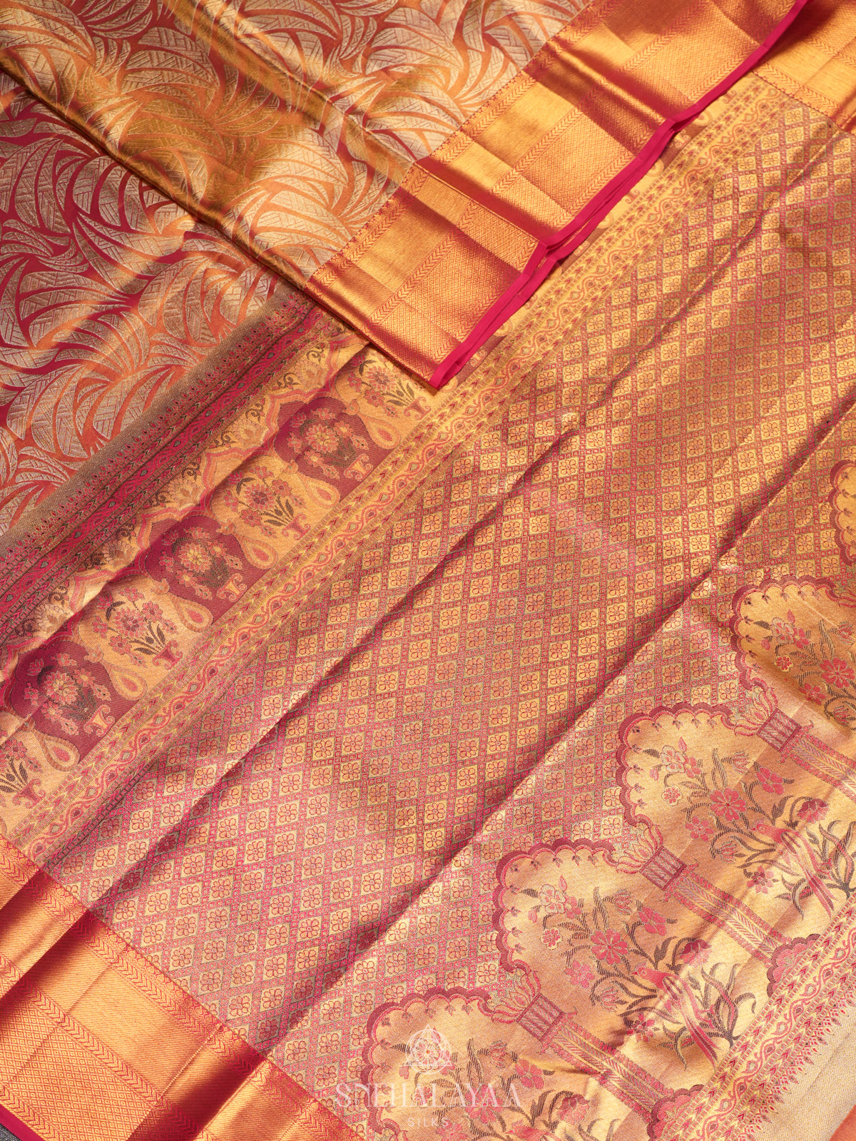 Rose Pink Kanjivaram Silk Saree