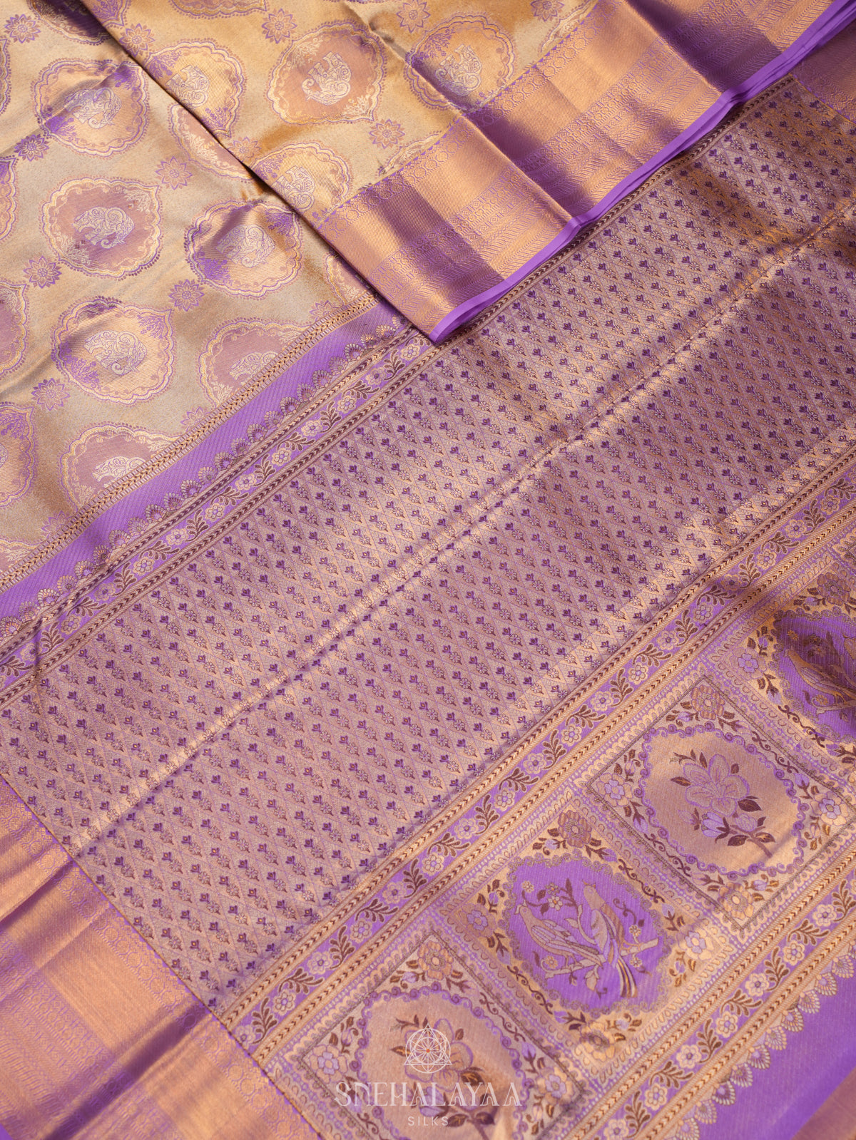 Lavender Tissue Kanjivaram Silk Saree