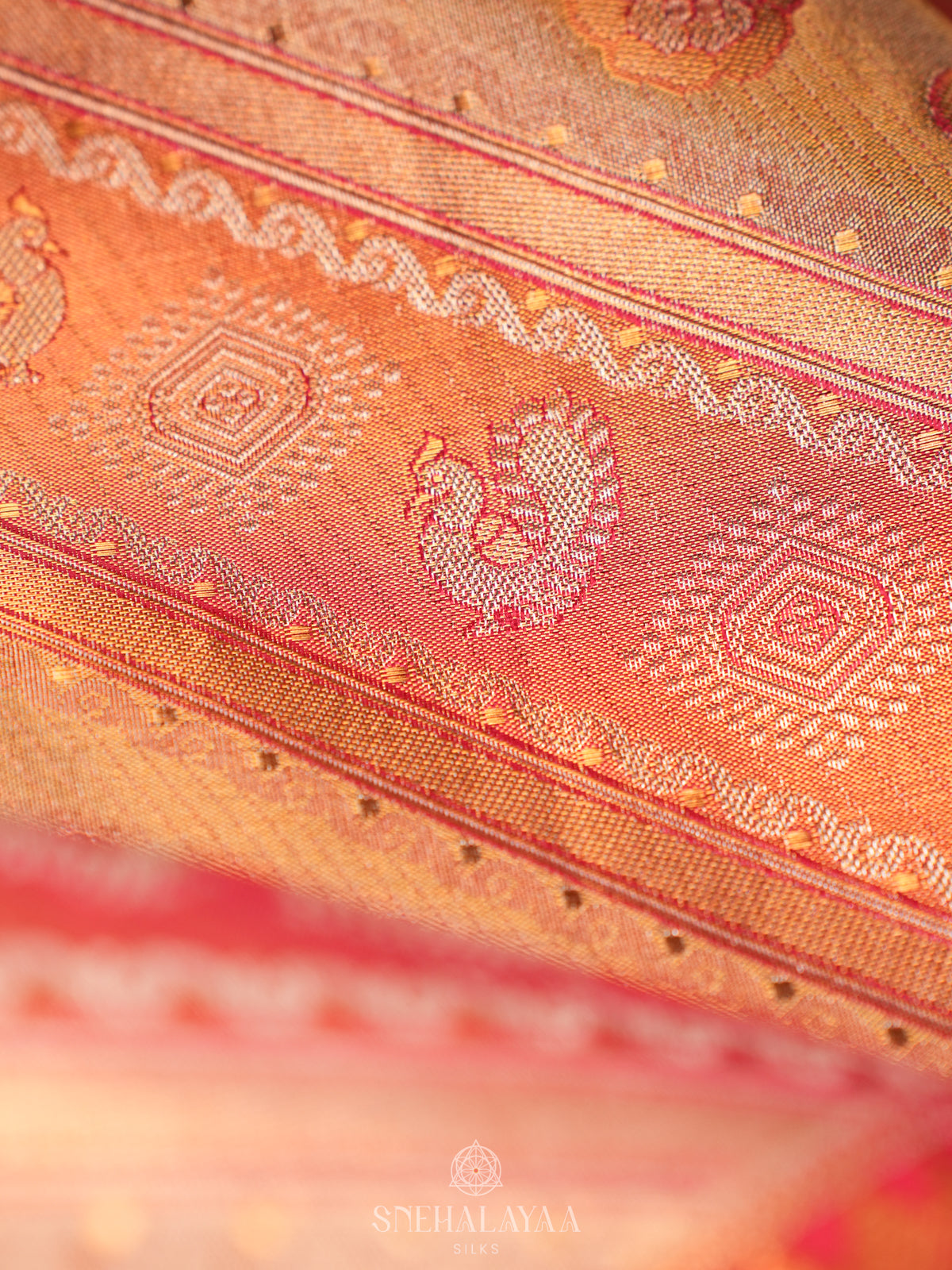 Beige Gold Tissue Kanjivaram Silk Saree