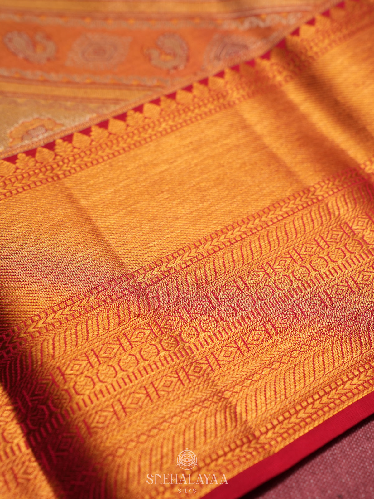 Beige Gold Tissue Kanjivaram Silk Saree