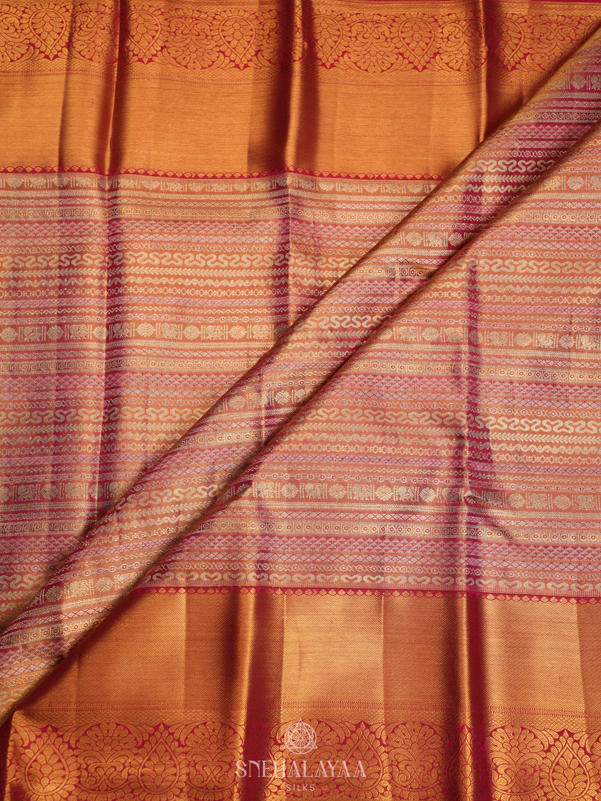 Rose Pink Tissue Kanjivaram Silk Saree