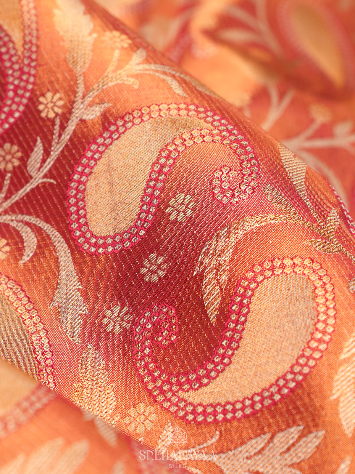 Rose Pink Tissue Kanjivaram Silk Saree
