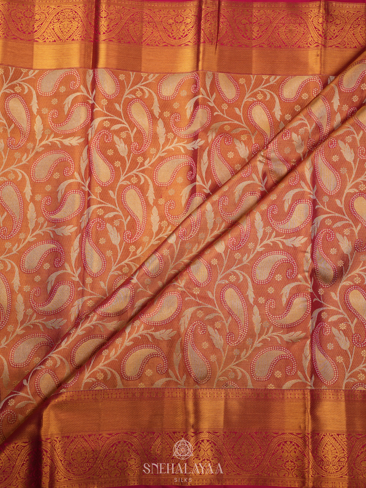 Rose Pink Tissue Kanjivaram Silk Saree