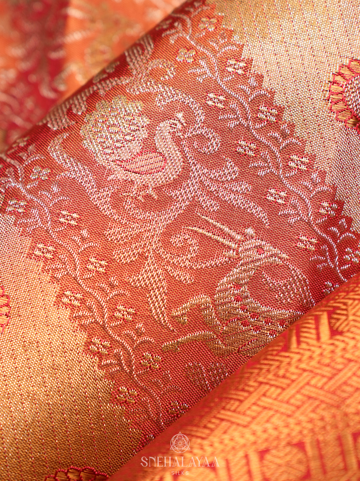 Rose Pink Tissue Kanjivaram Silk Saree