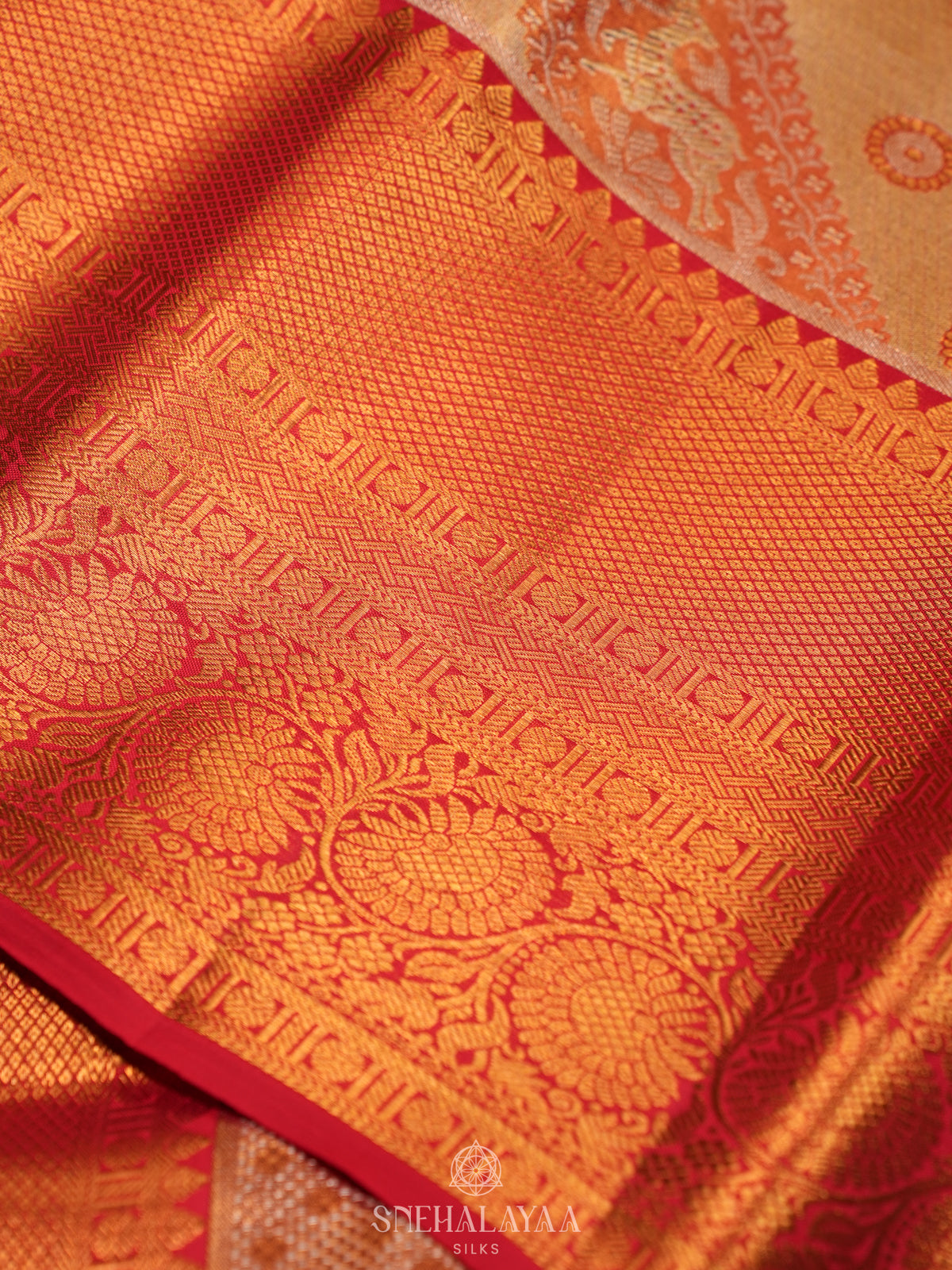 Rose Pink Tissue Kanjivaram Silk Saree