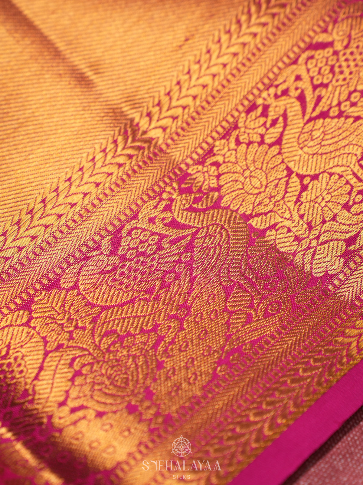 Rose Pink Tissue Kanjivaram Silk Saree