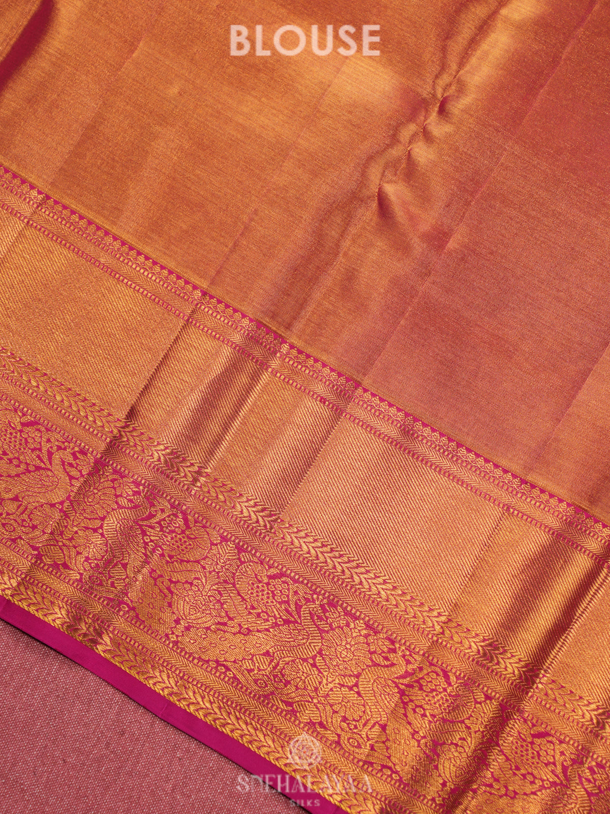 Rose Pink Tissue Kanjivaram Silk Saree