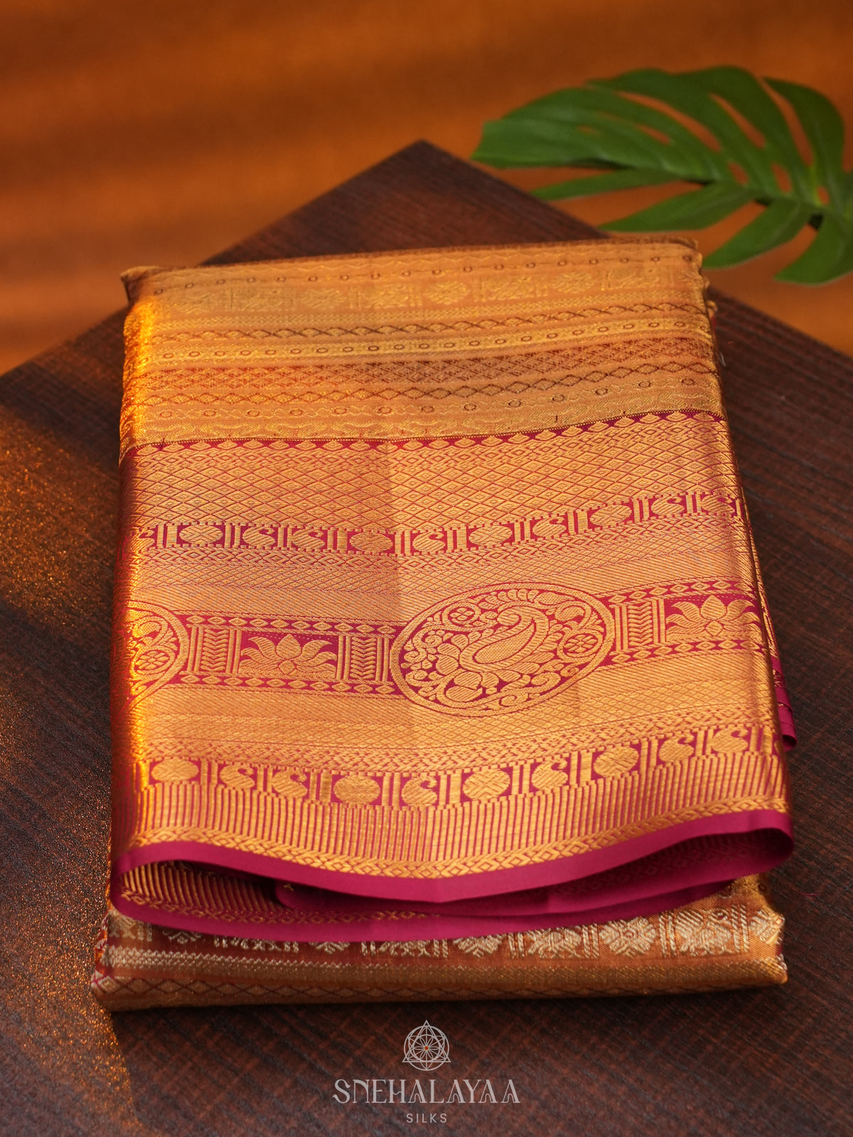 Rose Pink Tissue Kanjivaram Silk Saree