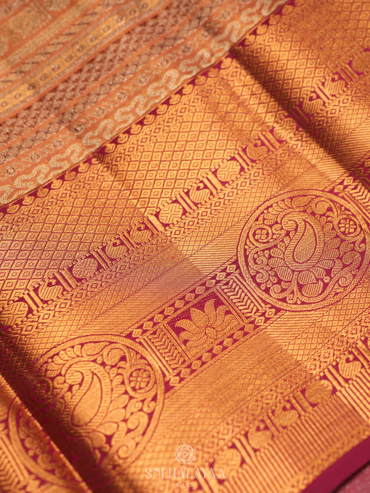 Rose Pink Tissue Kanjivaram Silk Saree