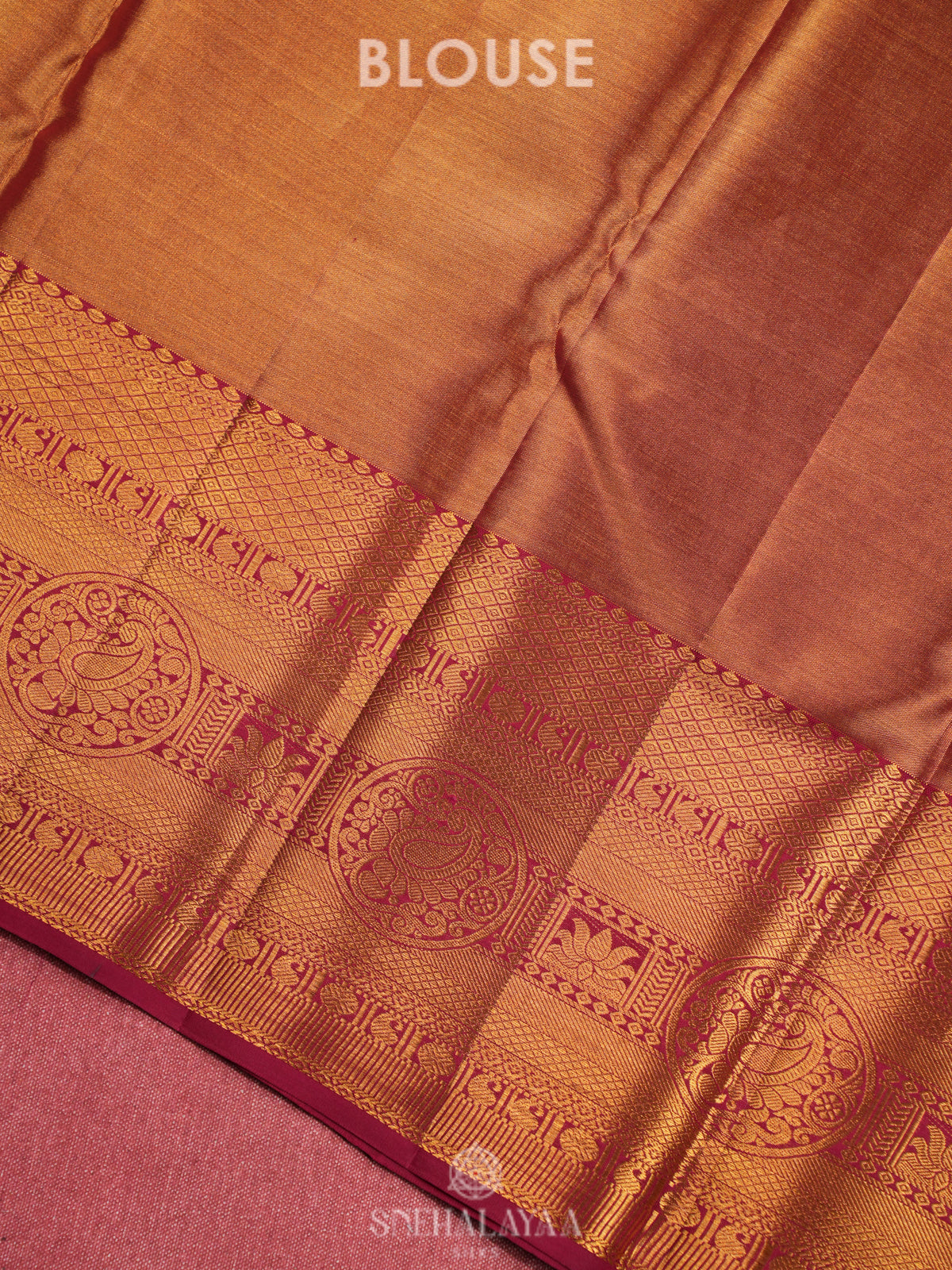 Rose Pink Tissue Kanjivaram Silk Saree