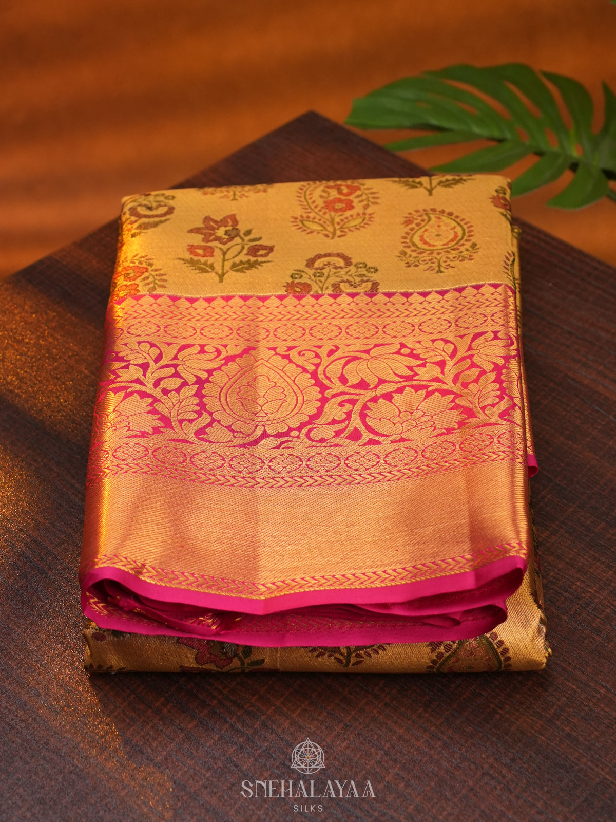 Rose Pink Kanjivaram Silk Saree