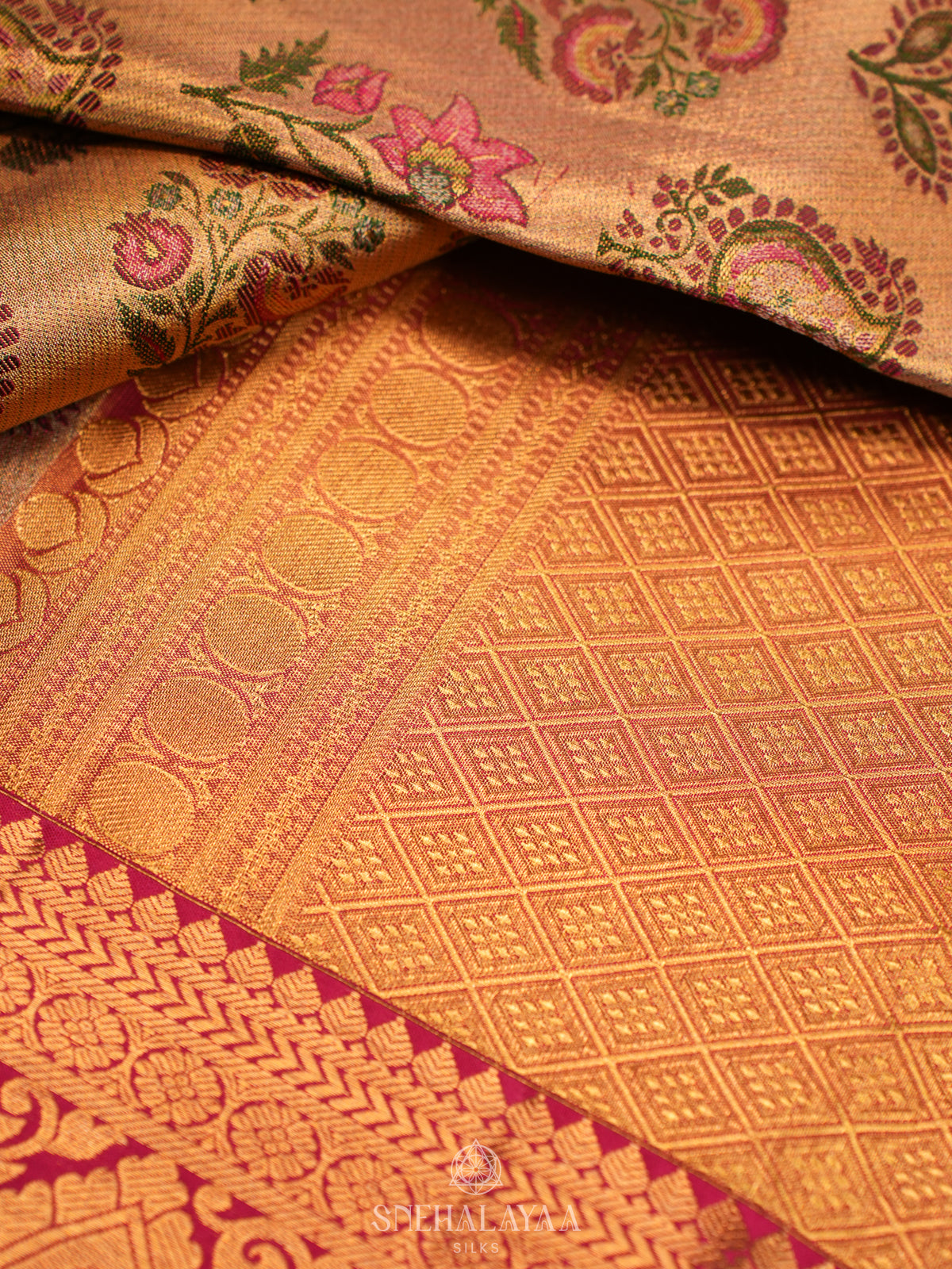 Rose Pink Kanjivaram Silk Saree