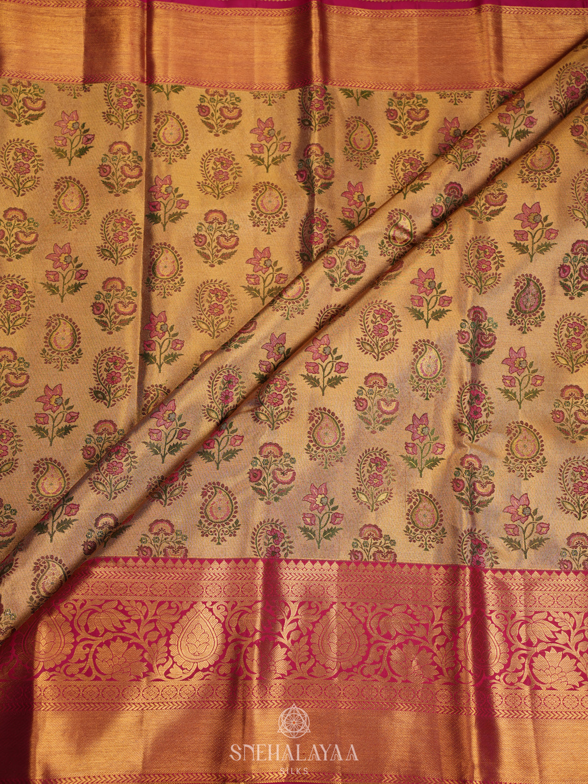 Rose Pink Kanjivaram Silk Saree