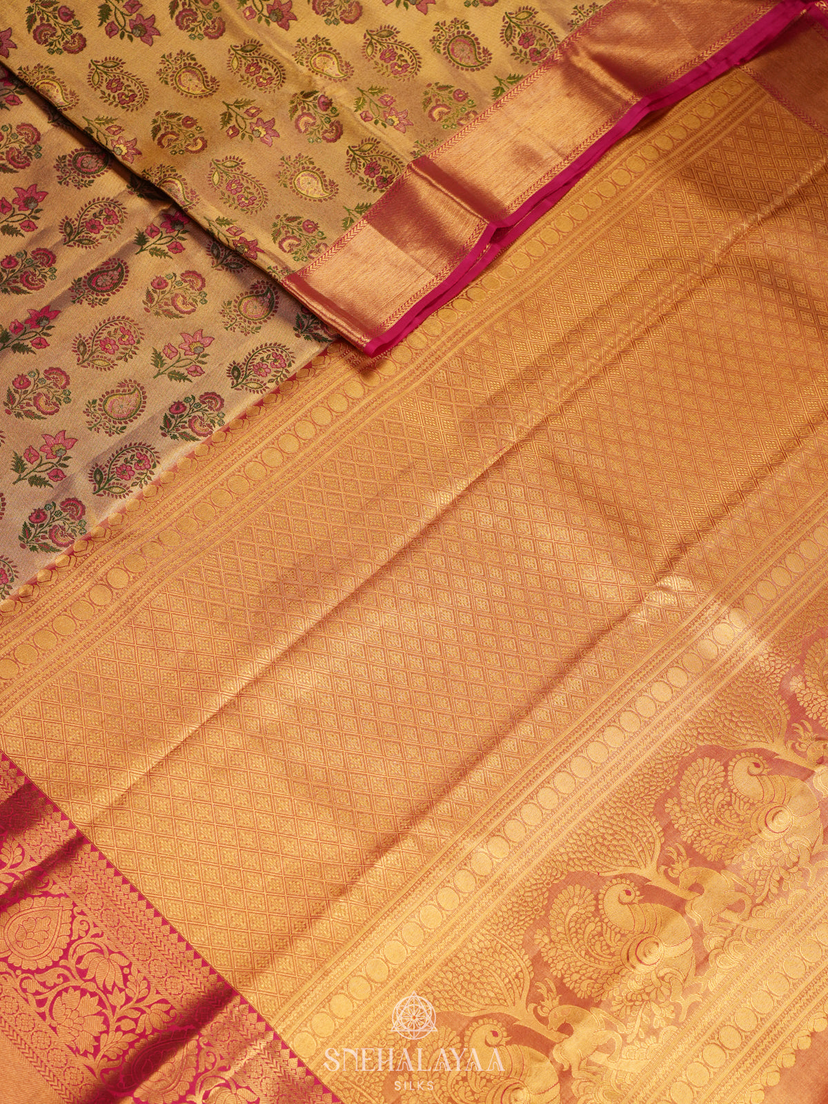 Rose Pink Kanjivaram Silk Saree