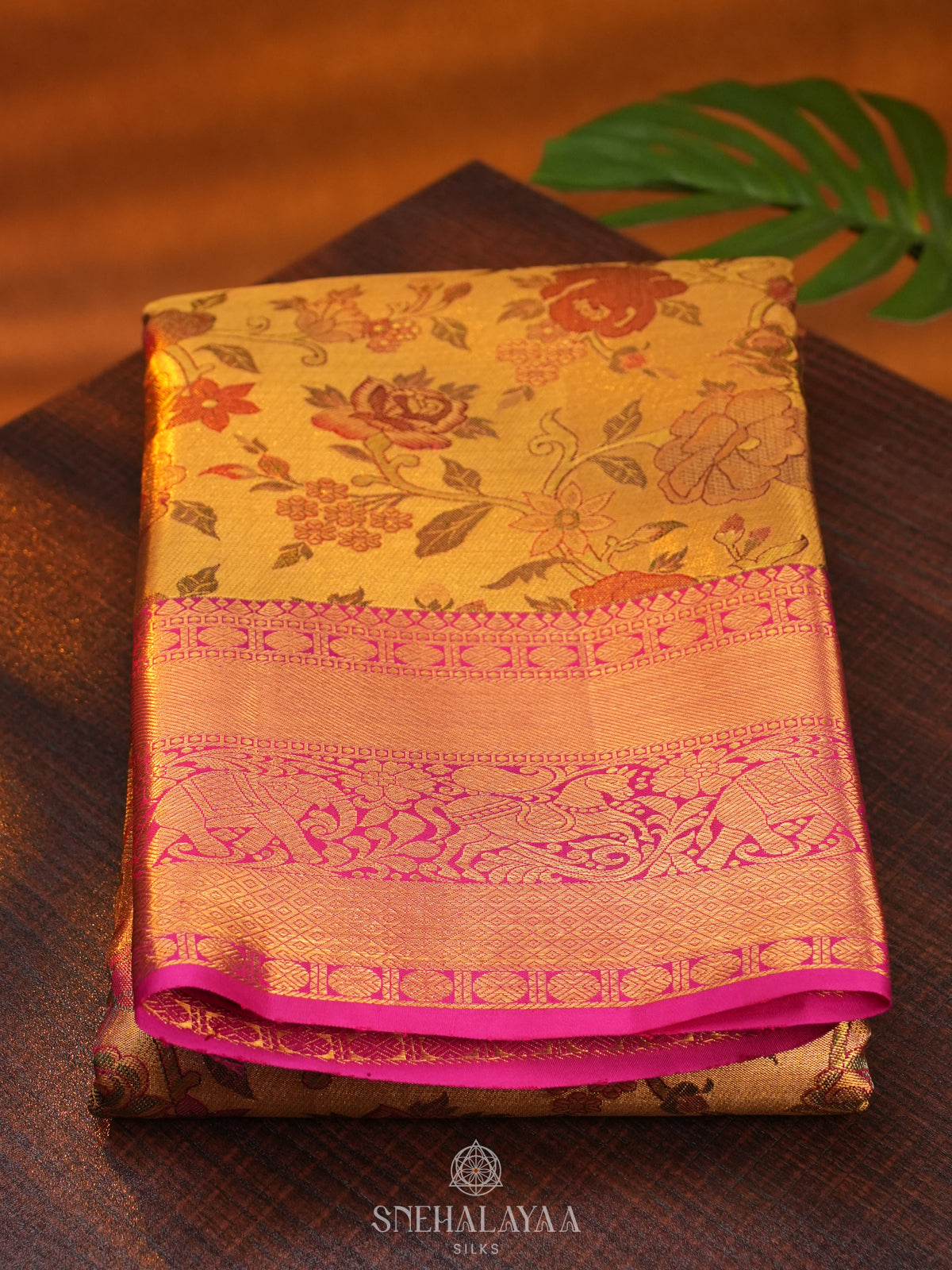 Rose Pink Kanjivaram Silk Saree