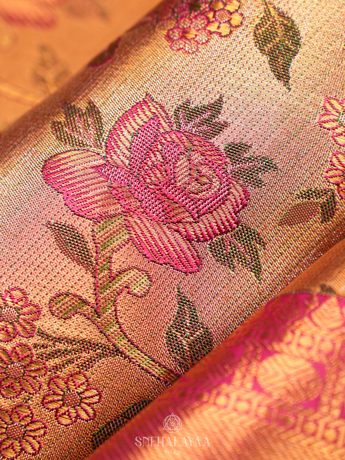 Rose Pink Kanjivaram Silk Saree