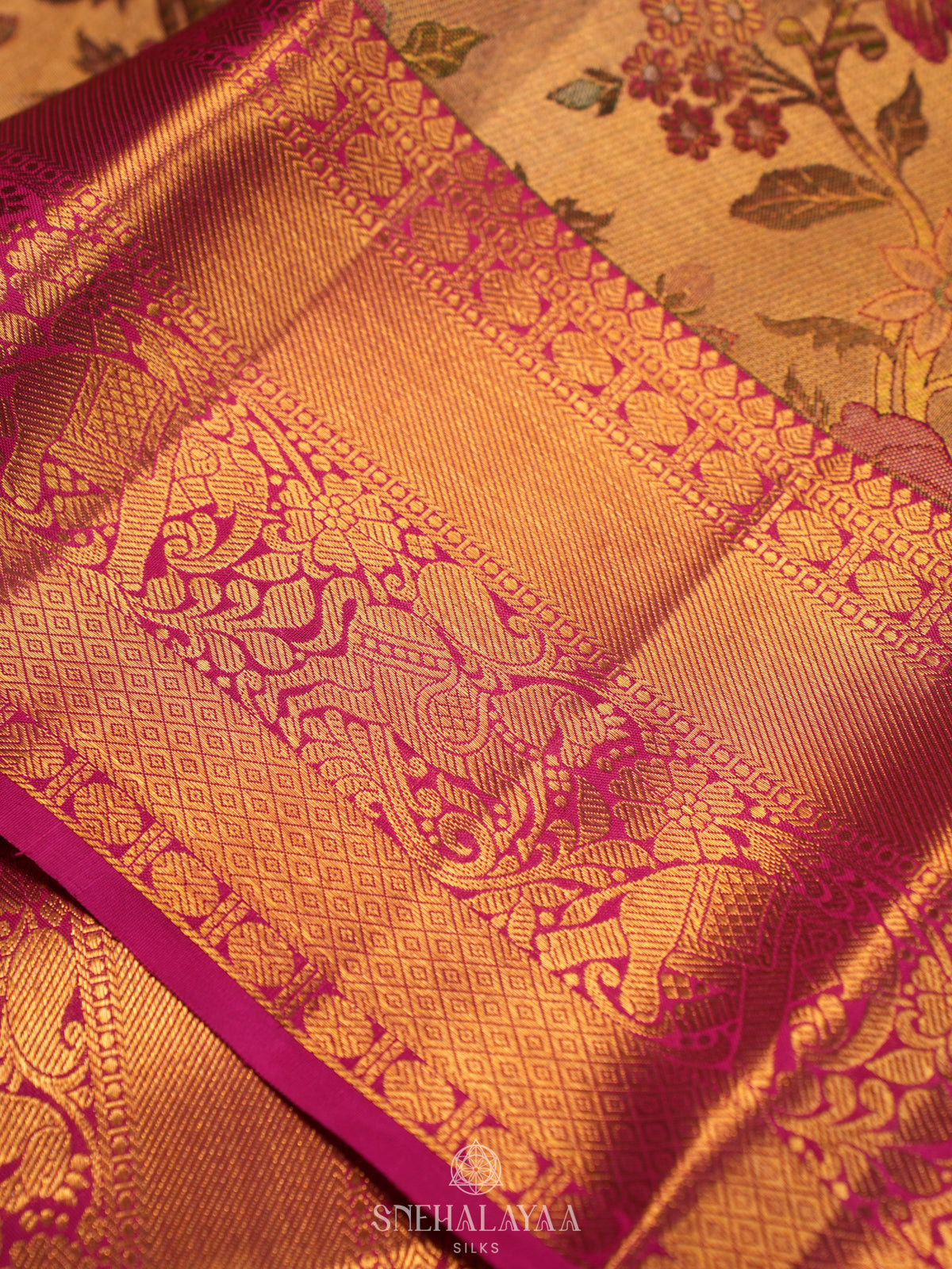 Rose Pink Kanjivaram Silk Saree