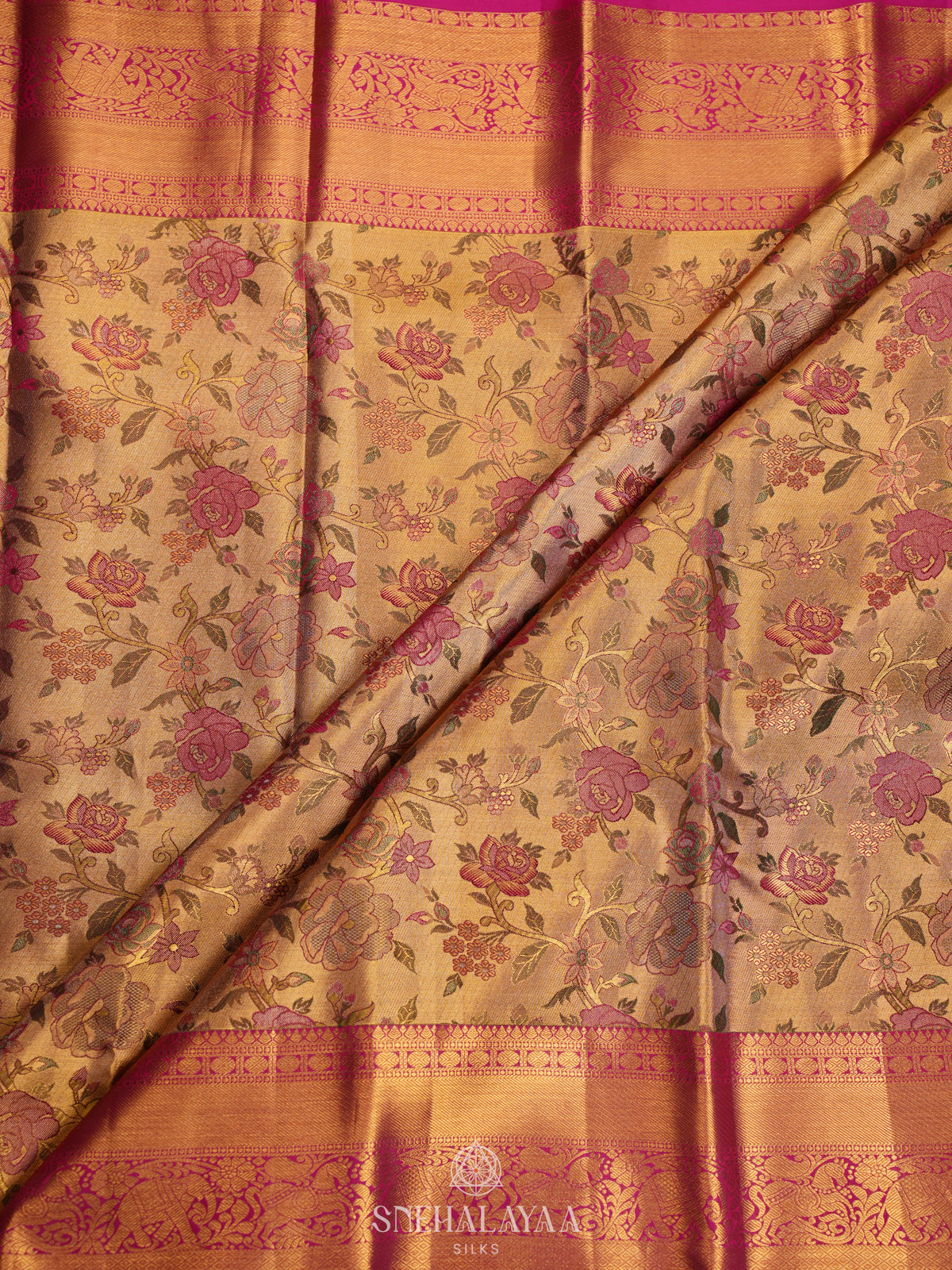 Rose Pink Kanjivaram Silk Saree
