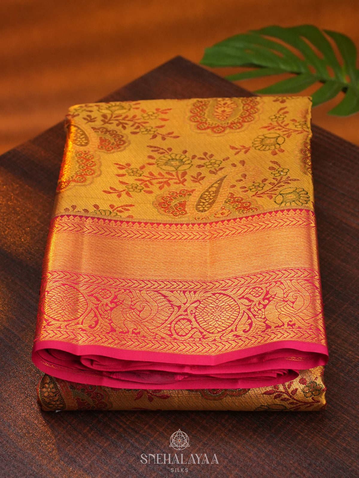 Gold Kanjivaram Silk Saree