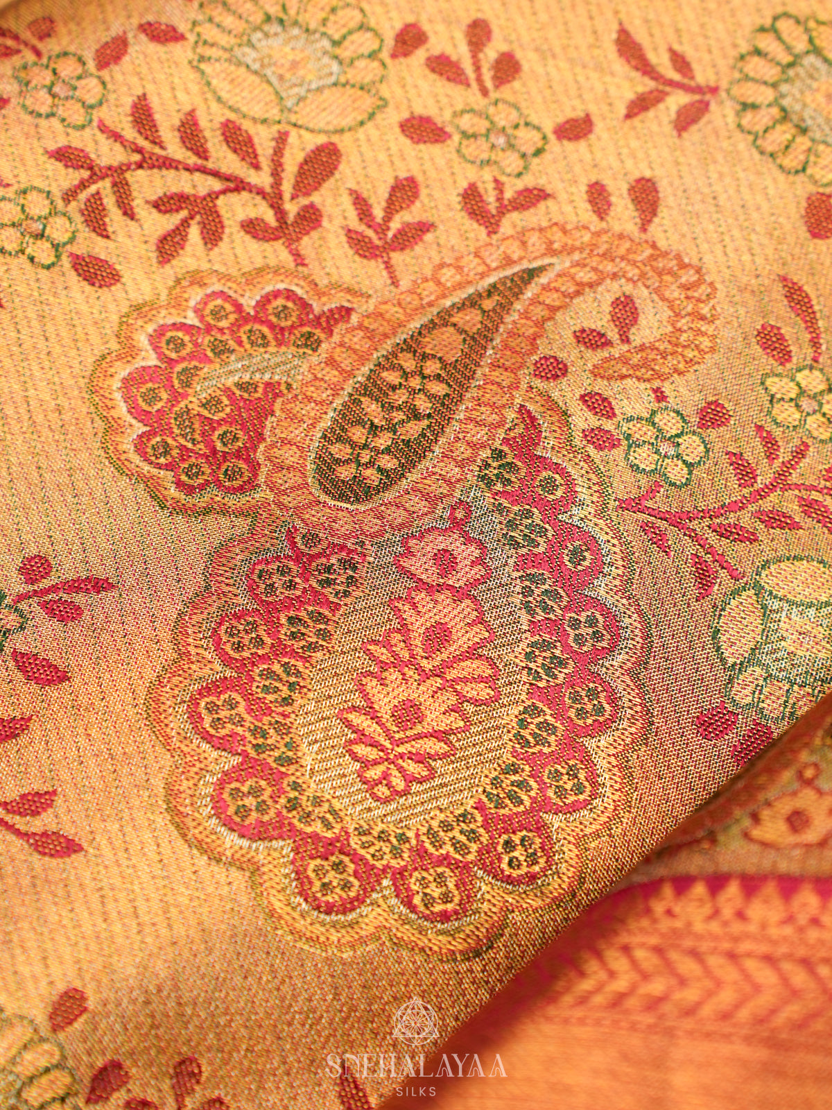 Gold Kanjivaram Silk Saree