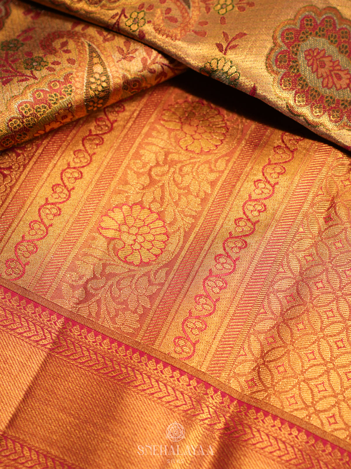 Gold Kanjivaram Silk Saree