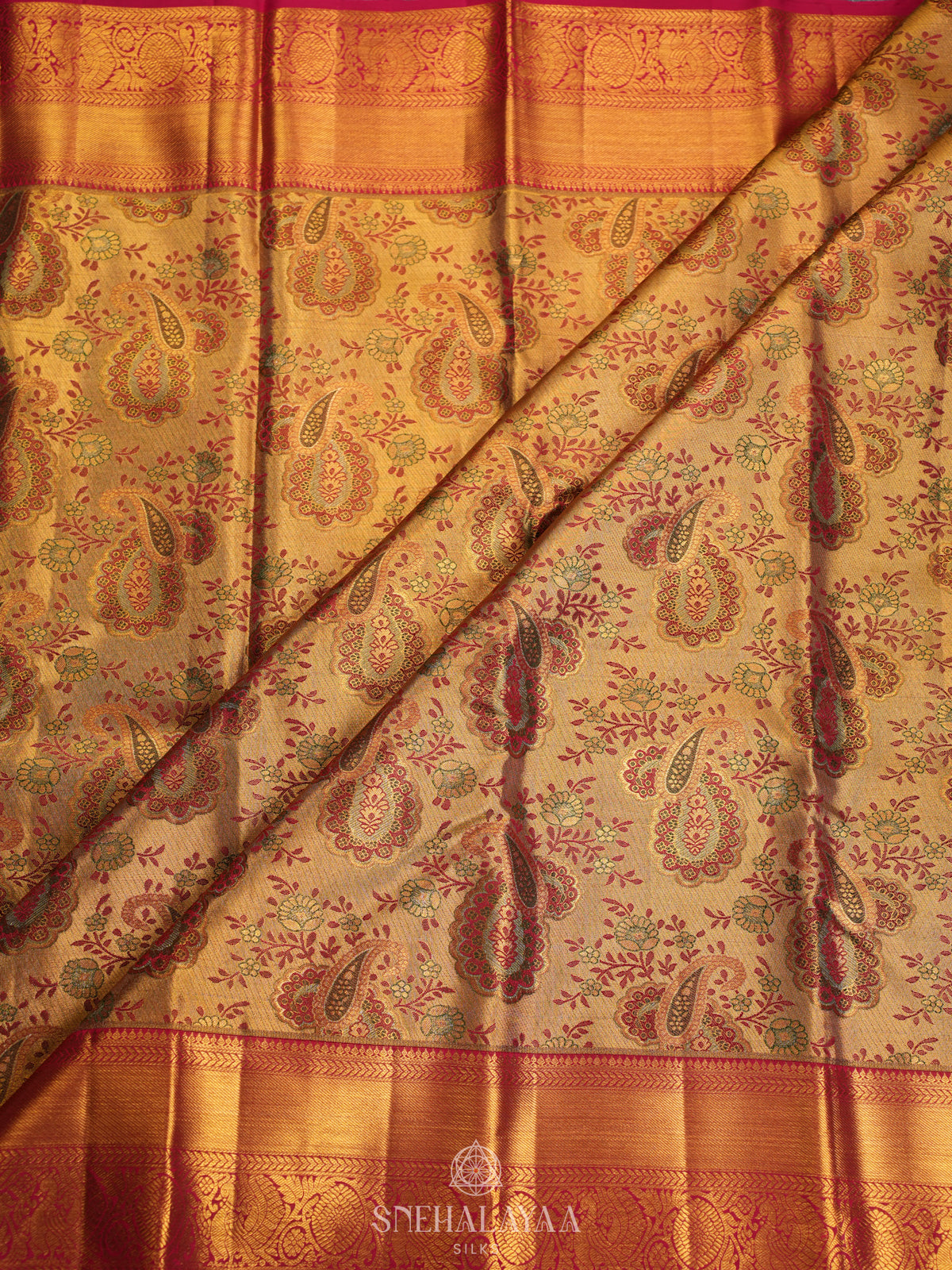 Gold Kanjivaram Silk Saree