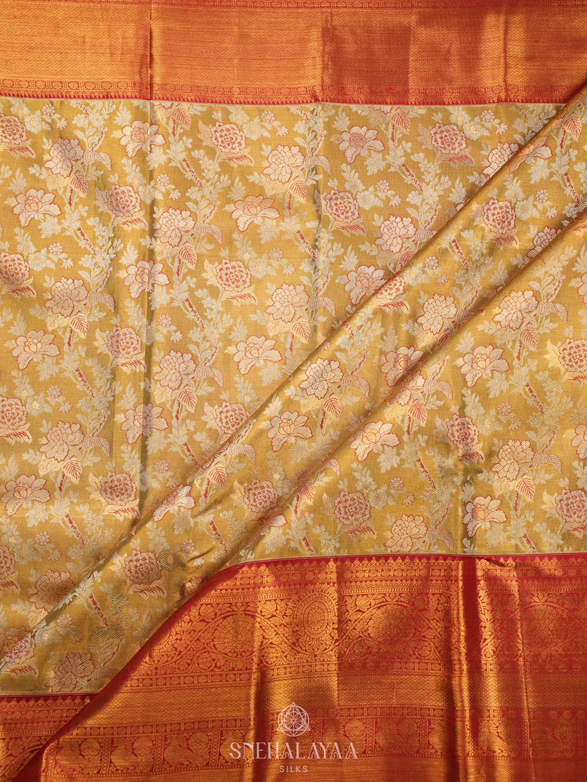 Golden  Tissue Kanjivaram Silk Saree
