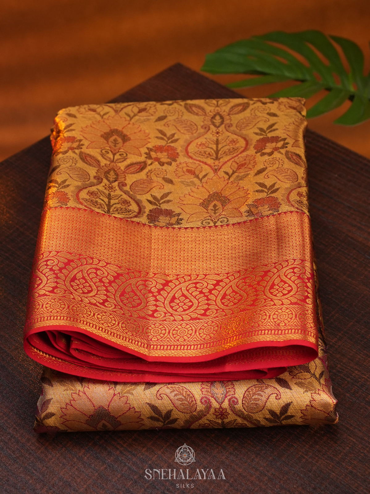 Rose Pink Tissue Kanjivaram Silk Saree