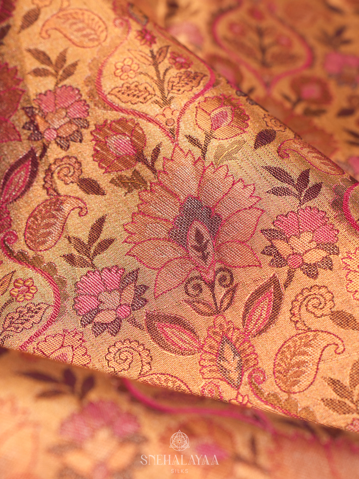 Rose Pink Tissue Kanjivaram Silk Saree