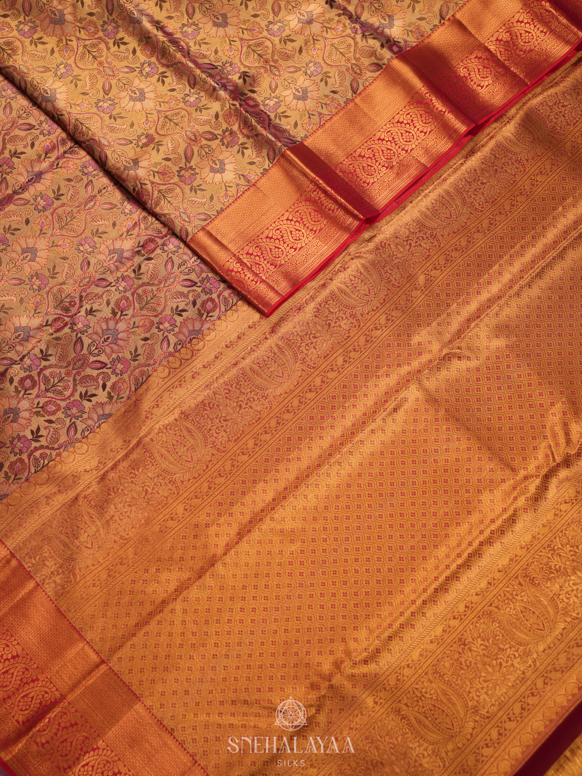 Rose Pink Tissue Kanjivaram Silk Saree