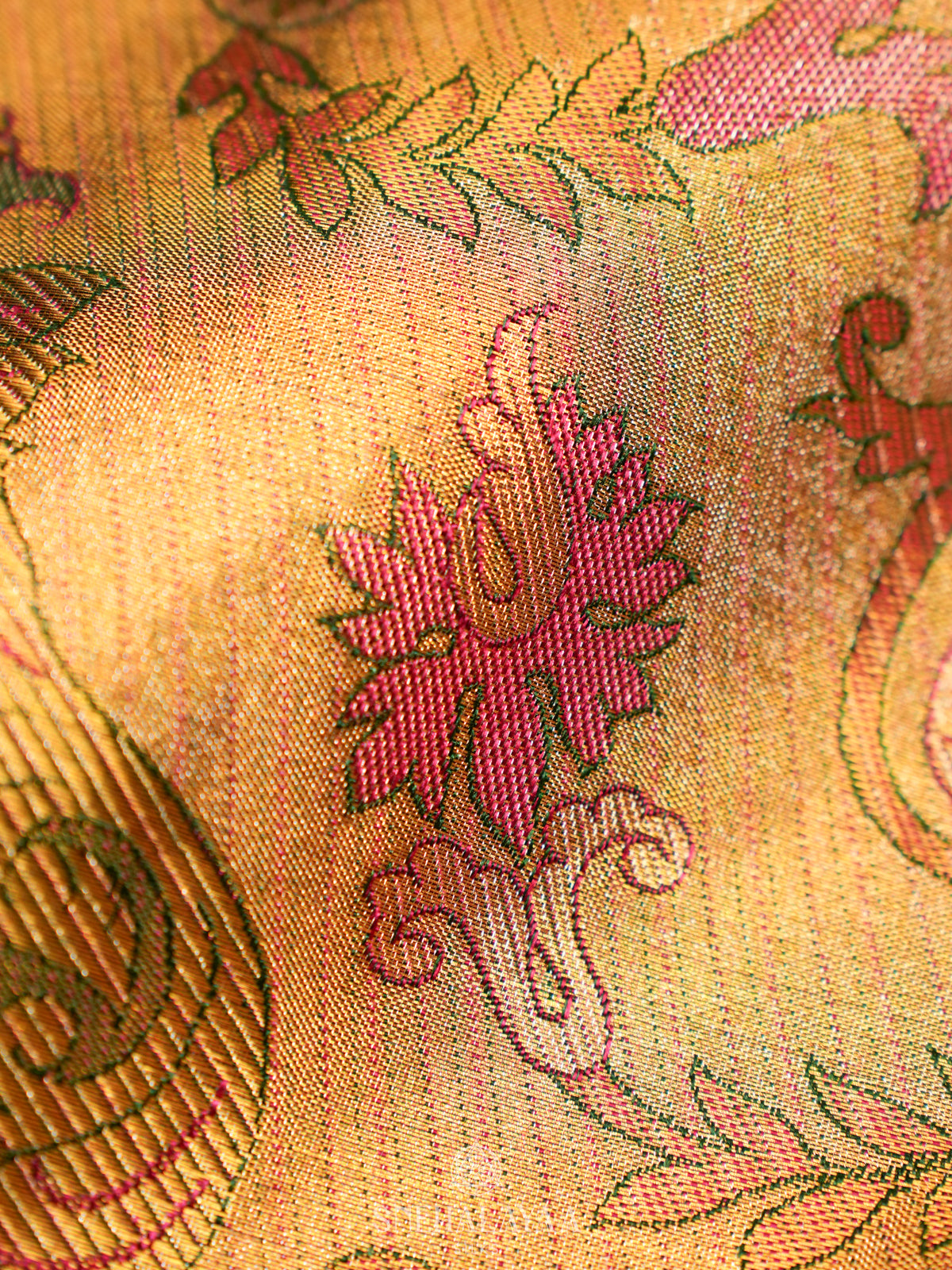 Golden Yellow Kanjivaram Silk Saree
