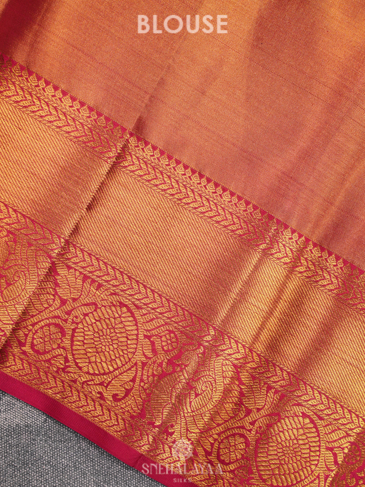 Golden Yellow Kanjivaram Silk Saree