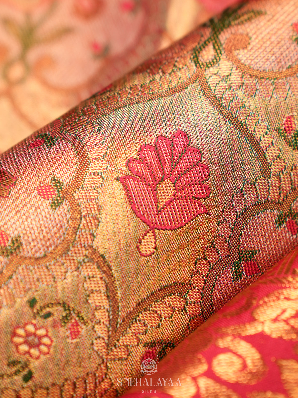 Rose Pink Kanjivaram Silk Saree