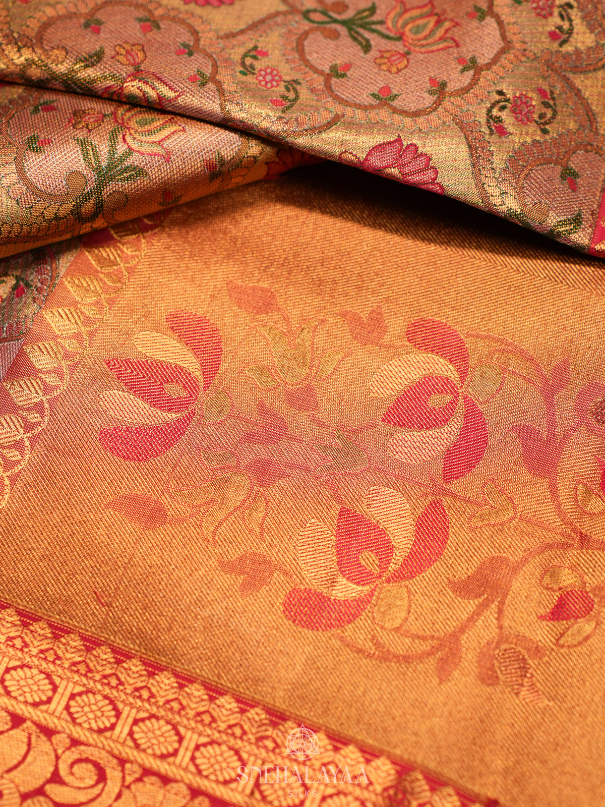 Rose Pink Kanjivaram Silk Saree