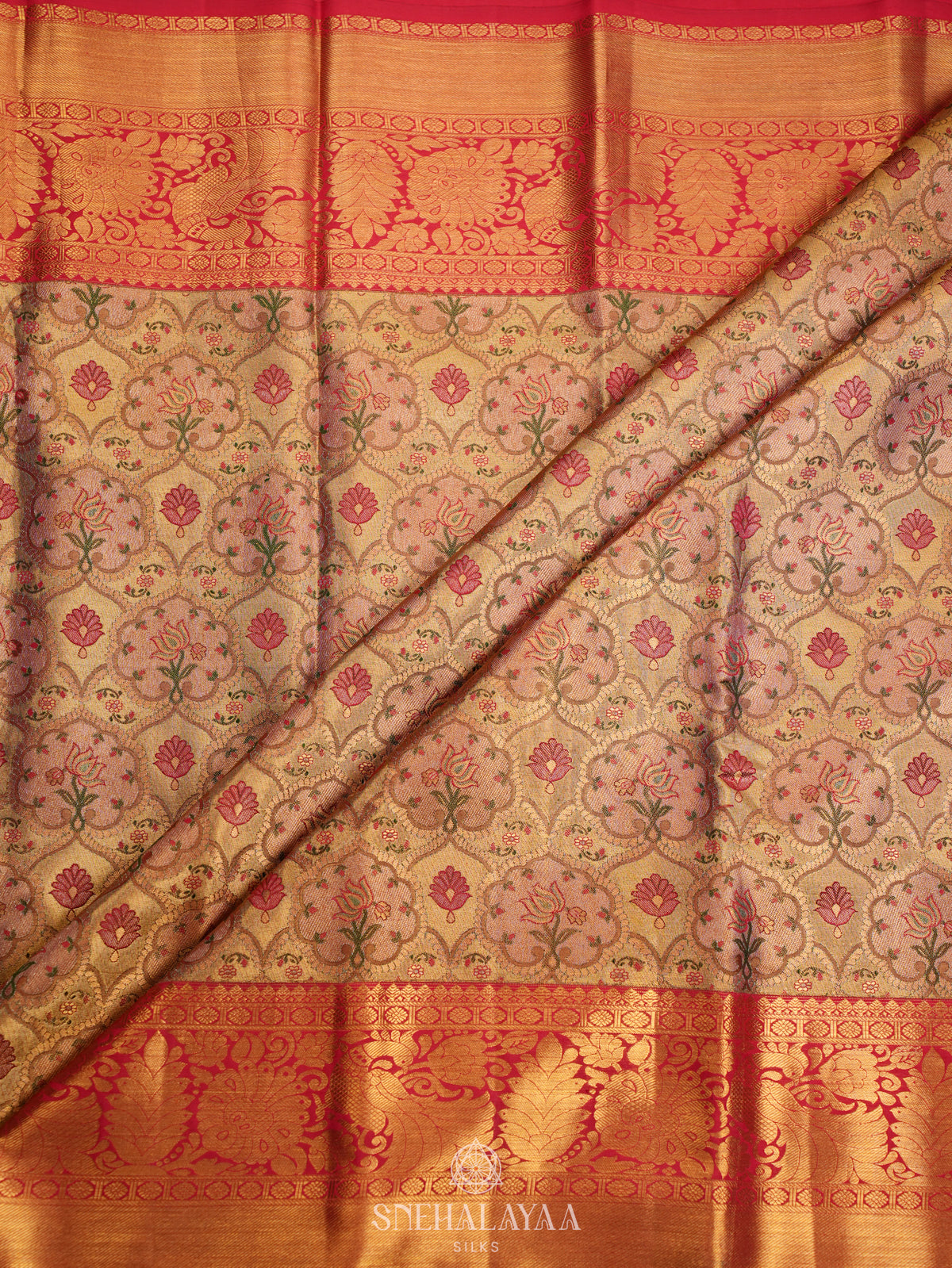 Rose Pink Kanjivaram Silk Saree