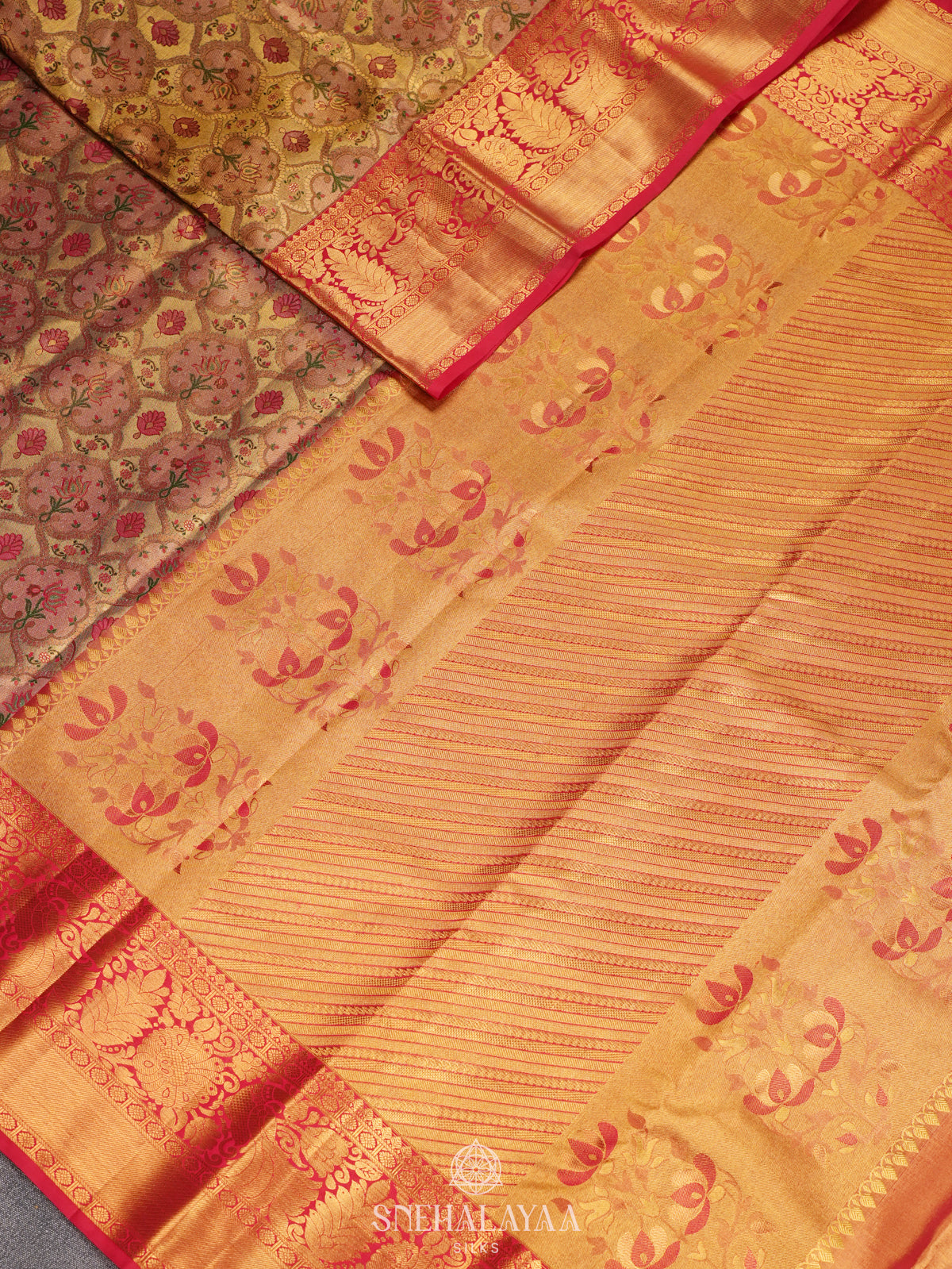 Rose Pink Kanjivaram Silk Saree