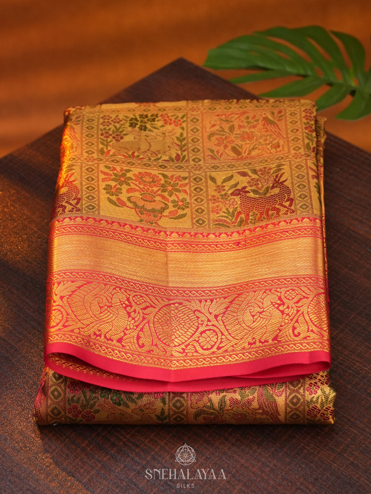 Orange Kanjivaram Silk Saree