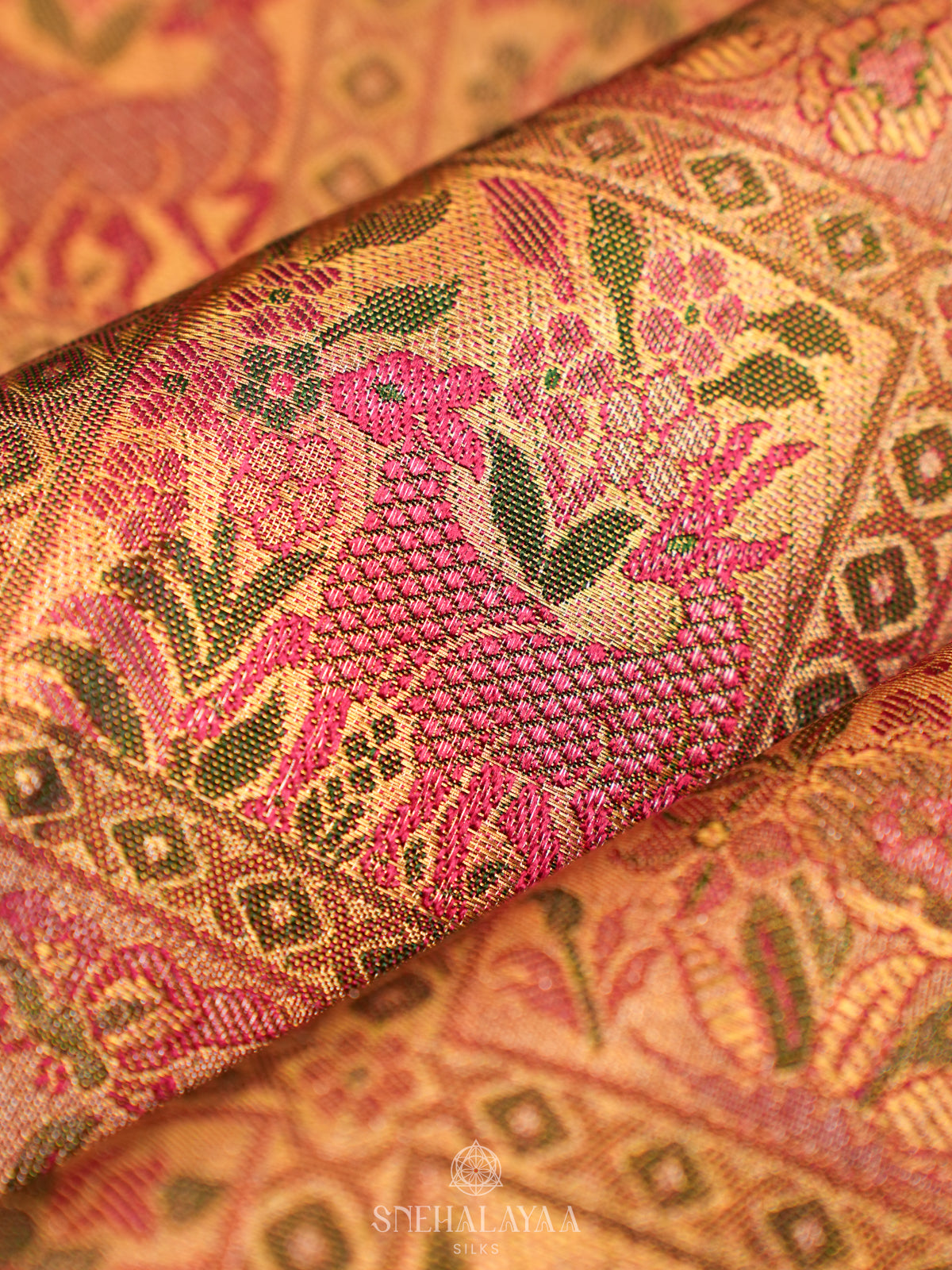 Orange Kanjivaram Silk Saree