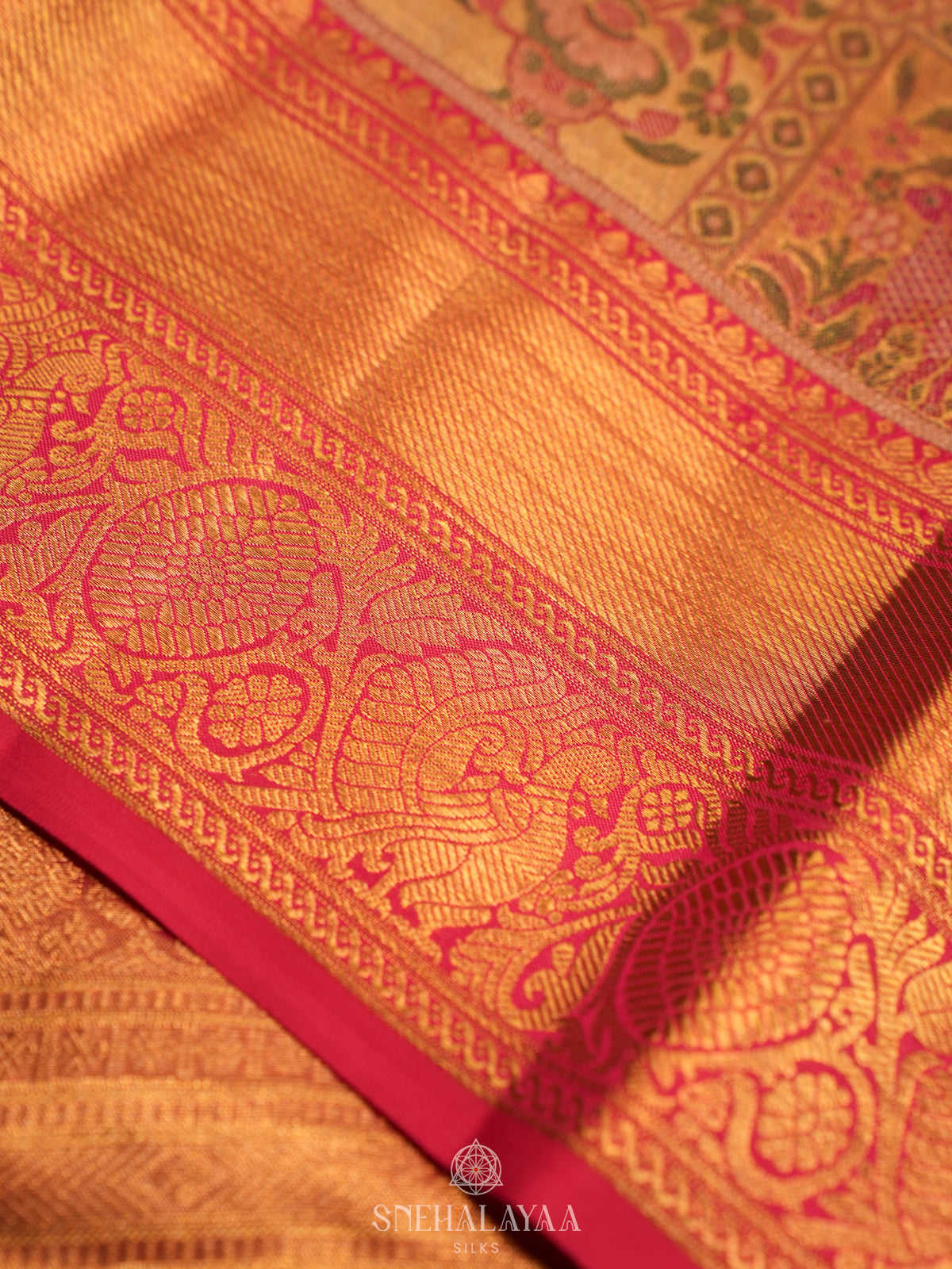 Orange Kanjivaram Silk Saree