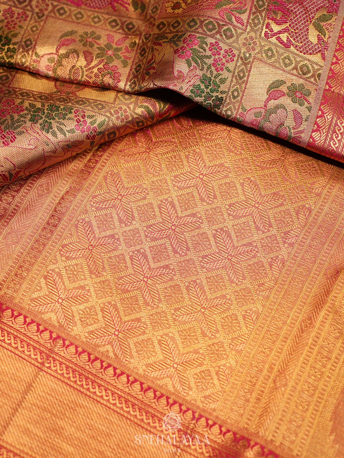 Orange Kanjivaram Silk Saree
