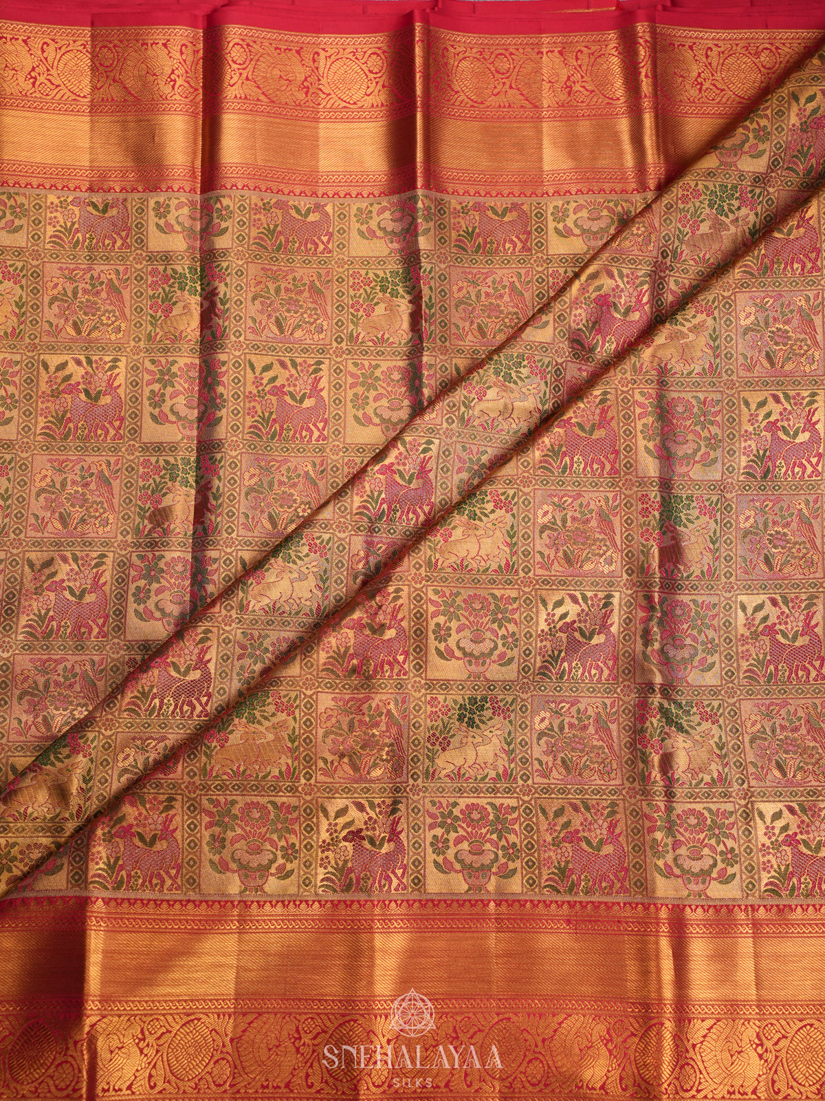 Orange Kanjivaram Silk Saree