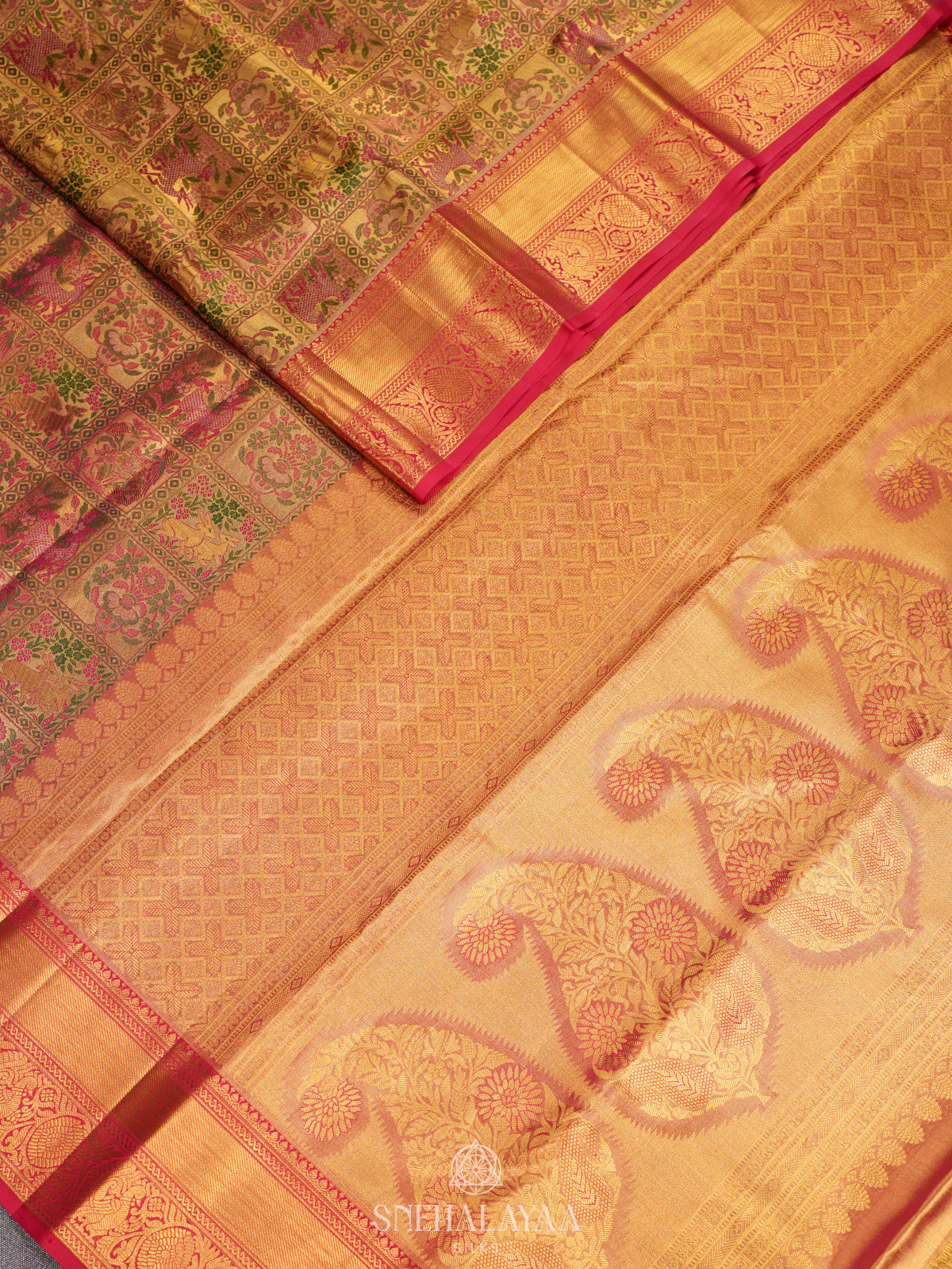 Orange Kanjivaram Silk Saree