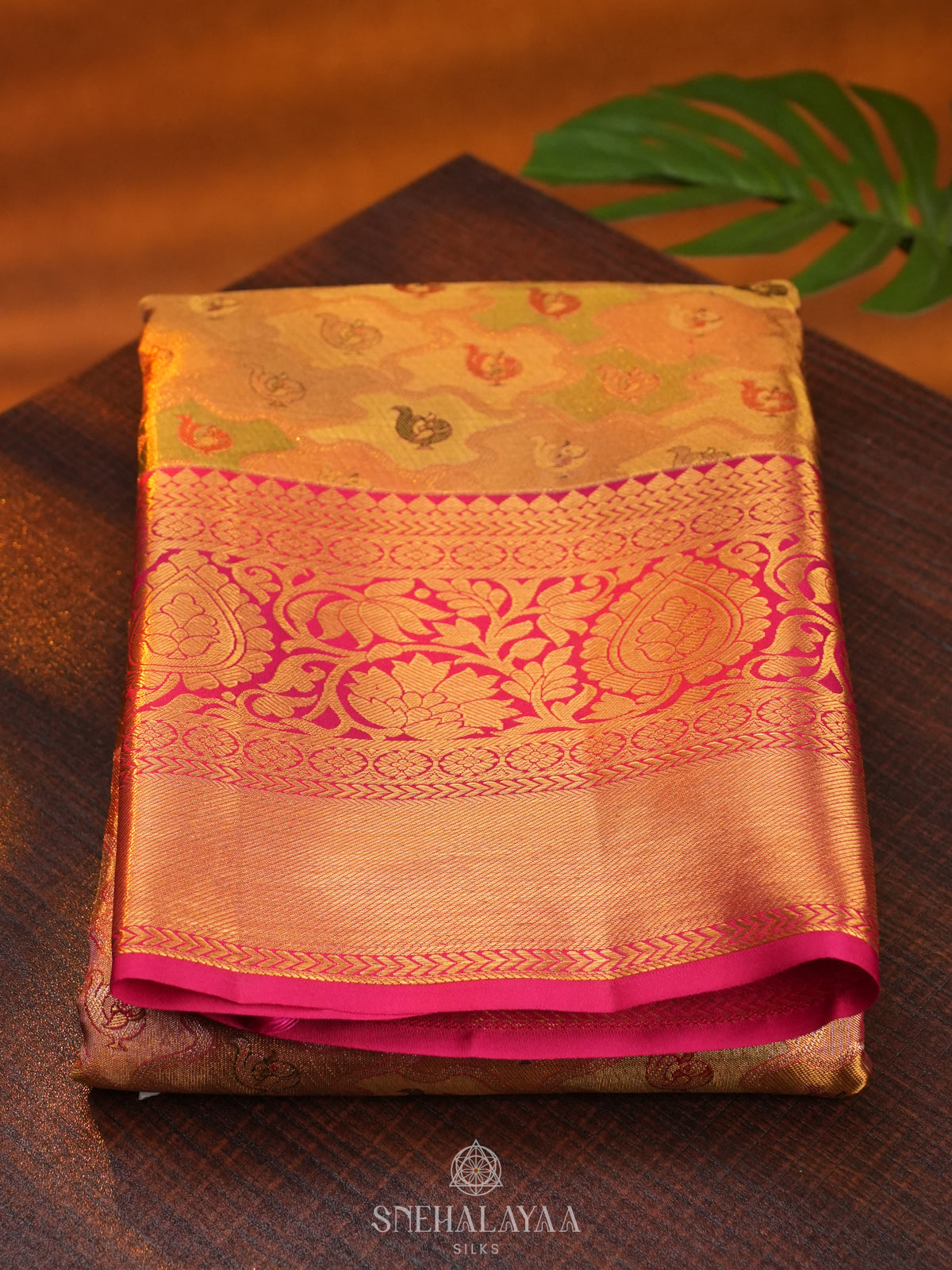 Rose Pink Kanjivaram Silk Saree