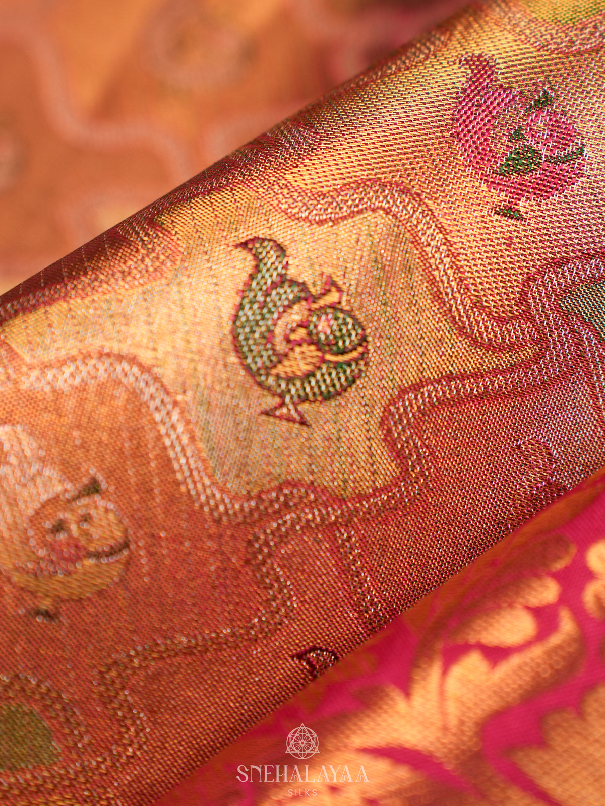 Rose Pink Kanjivaram Silk Saree