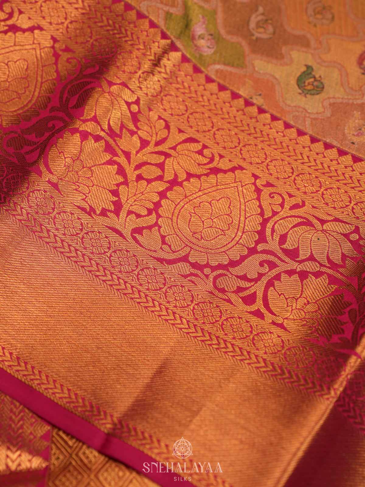 Rose Pink Kanjivaram Silk Saree