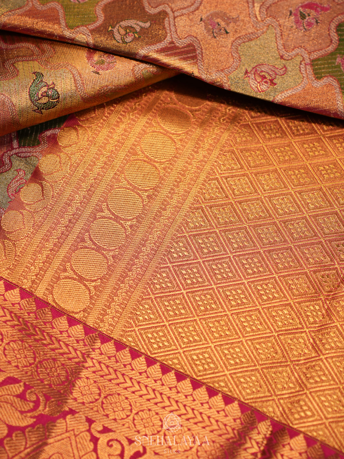Rose Pink Kanjivaram Silk Saree