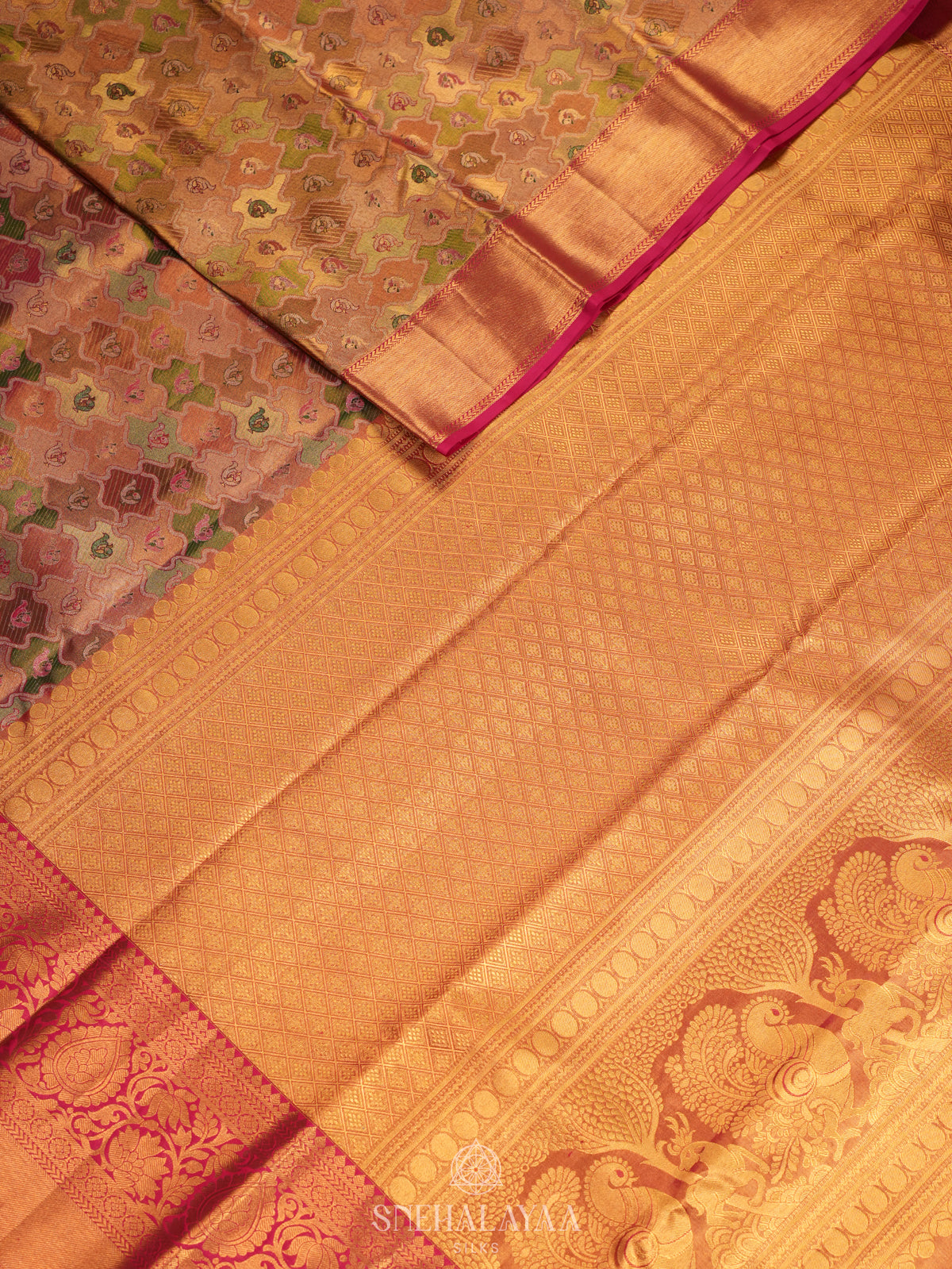 Rose Pink Kanjivaram Silk Saree