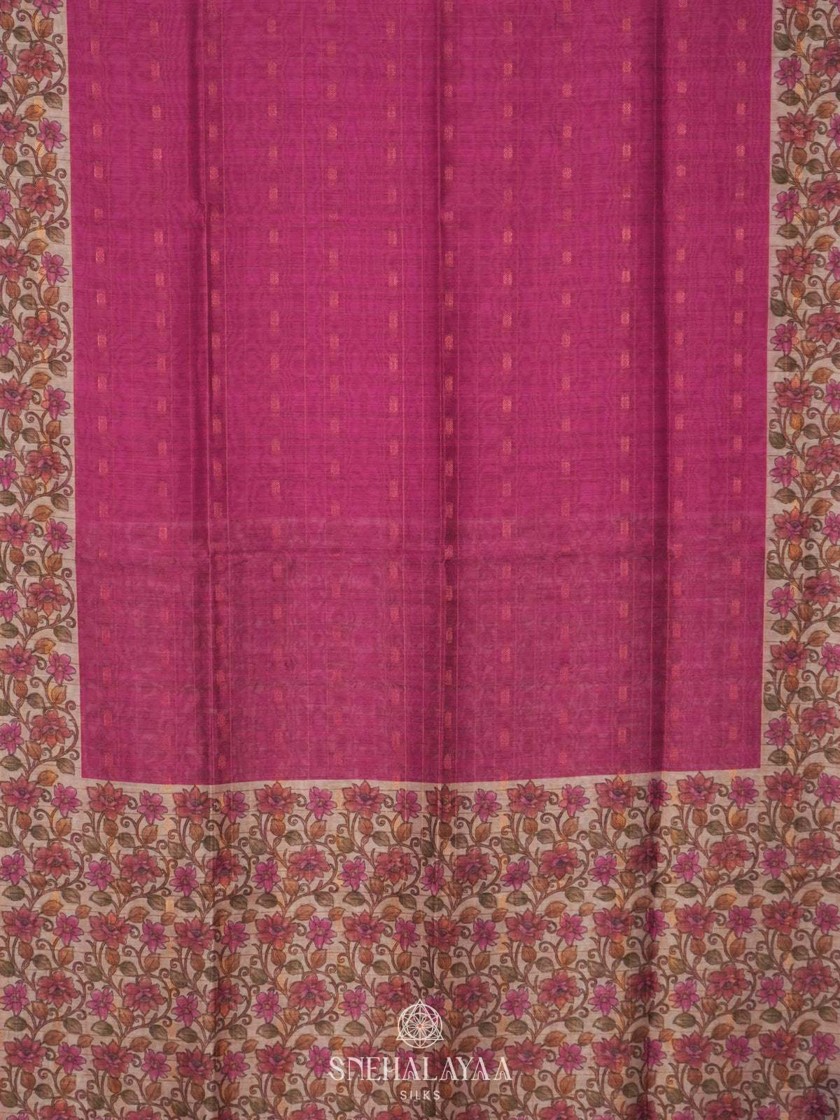Pink Linen Saree